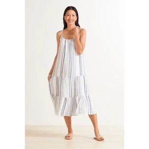 Rails Adora stripe midi dress blue white striped